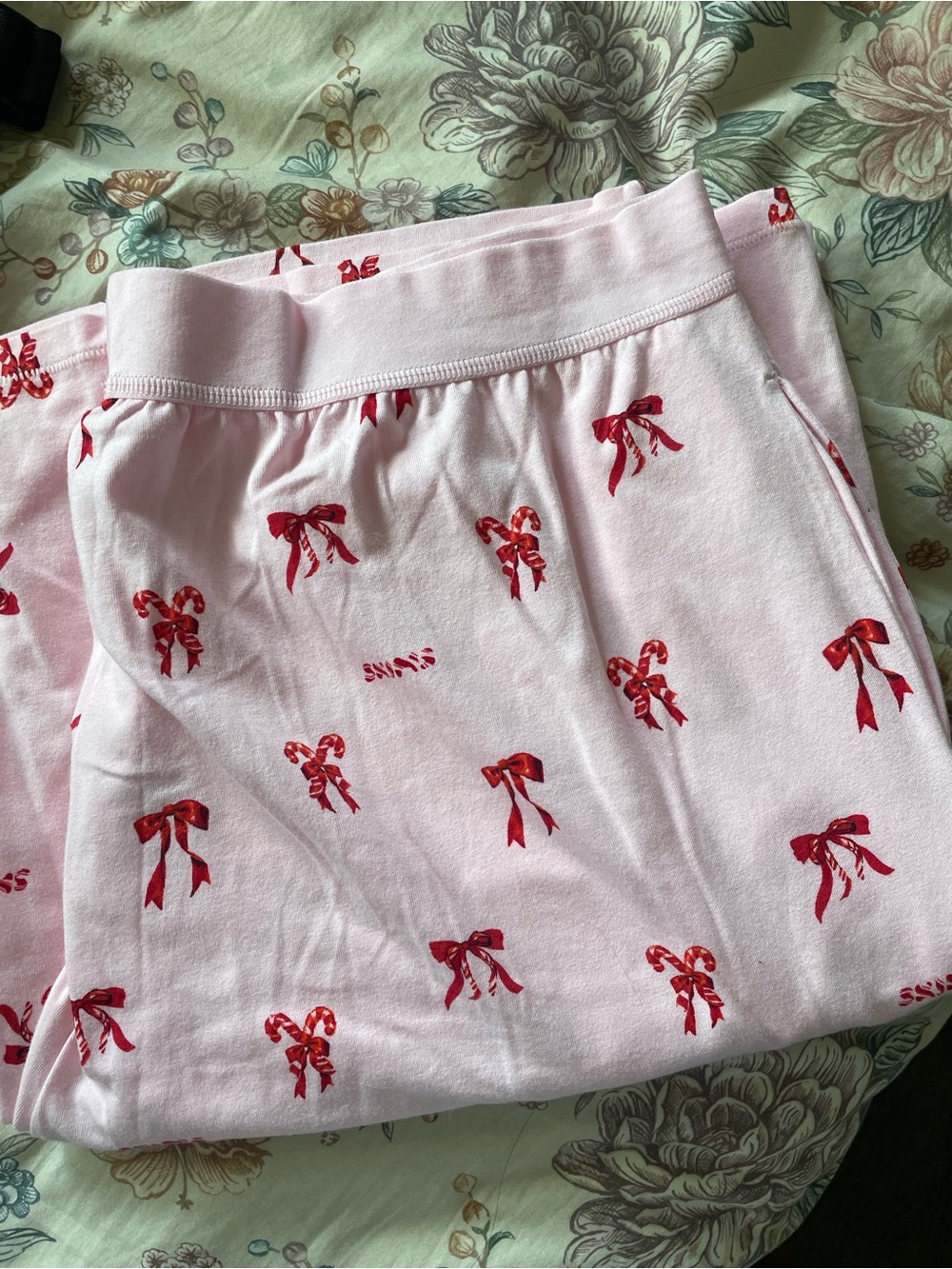 SKIMS boyfriend pj pants bow print Sz L - Picture 5 of 6